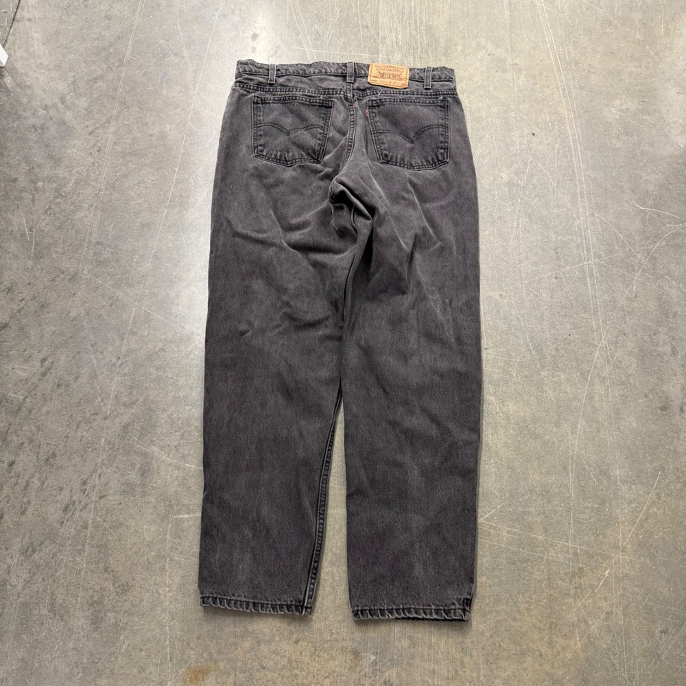 Vintage Levis 550 Relaxed Fit Tapered Leg Orange Tab Black Jeans 36x30